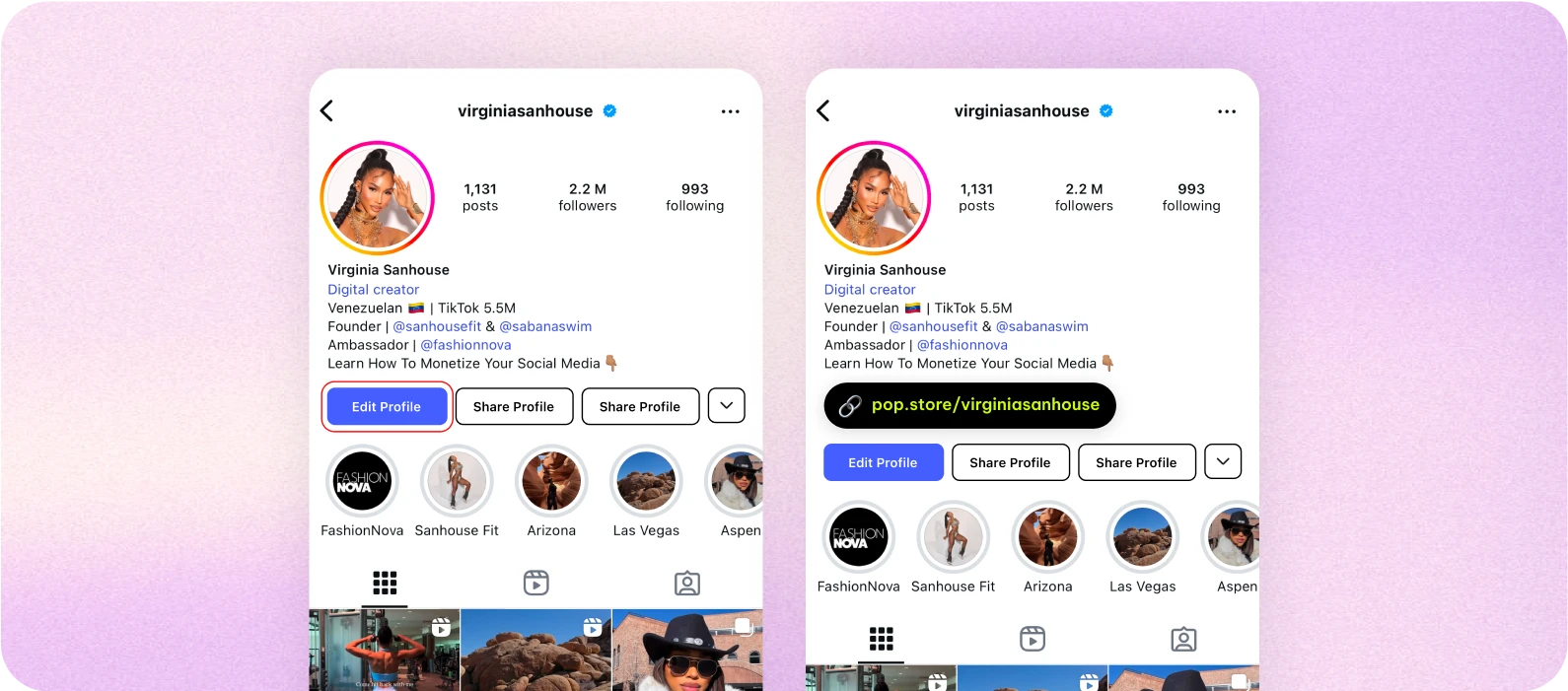 Add Your Pop.Store Link to Instagram & TikTok Bio