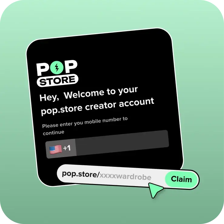 Signup and create your pop.store profile