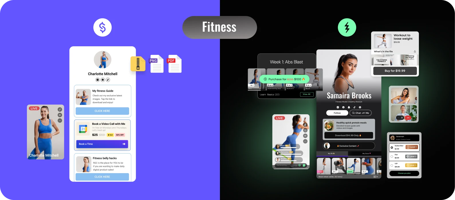 Fitness Creators: Coaches, Class Hosts, Program Sellers