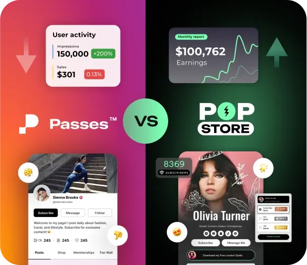 Passes.com vs. POP.STORE: The Creator Monetization Showdown in 2025