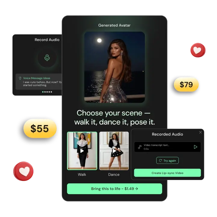 Generate amazing photos & HD videos with lip-sync in minutes