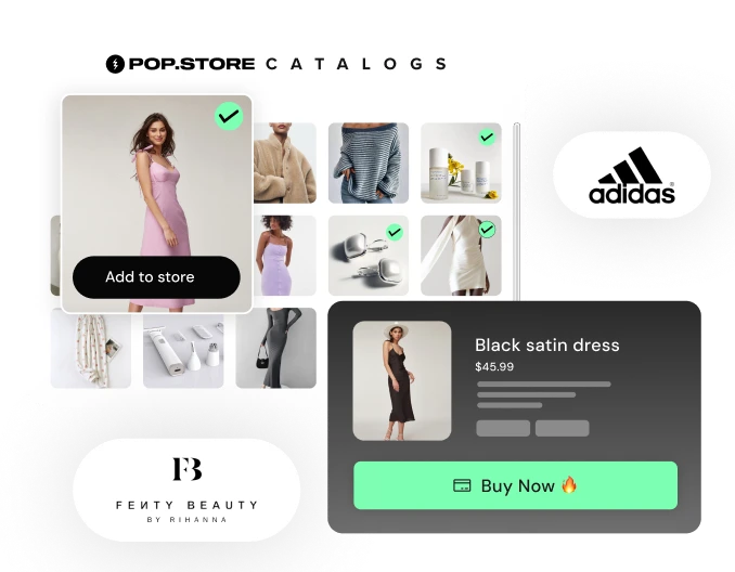 Add affiliate products from brands like Adidas, Fenty Beauty and more to your storefront