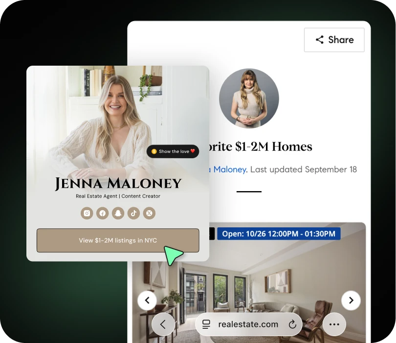 “Book a Tour” or “View Listing” Buttons