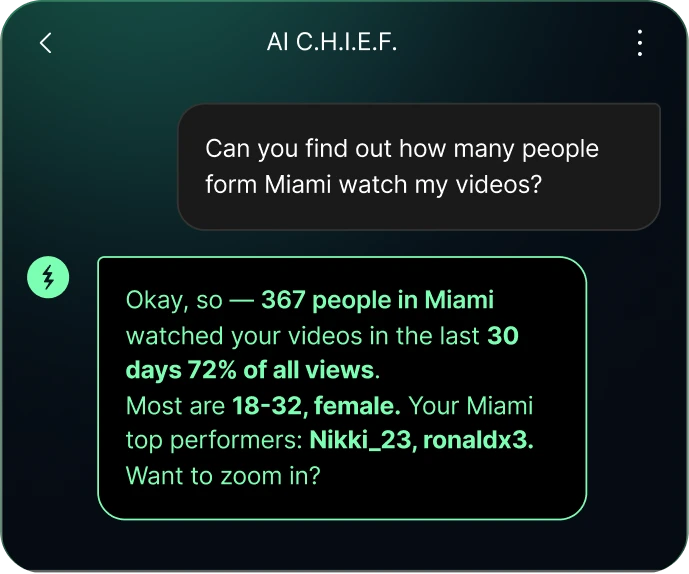 Converts plain-English questions into powerful data queries